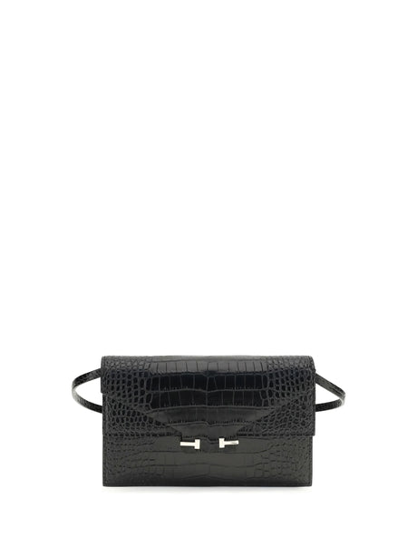 Tom Ford Crocodile Print Shoulder Bag - Black