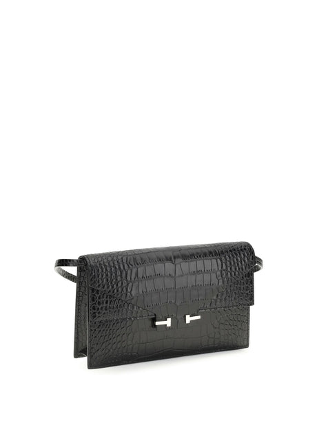 Tom Ford Crocodile Print Shoulder Bag - Black