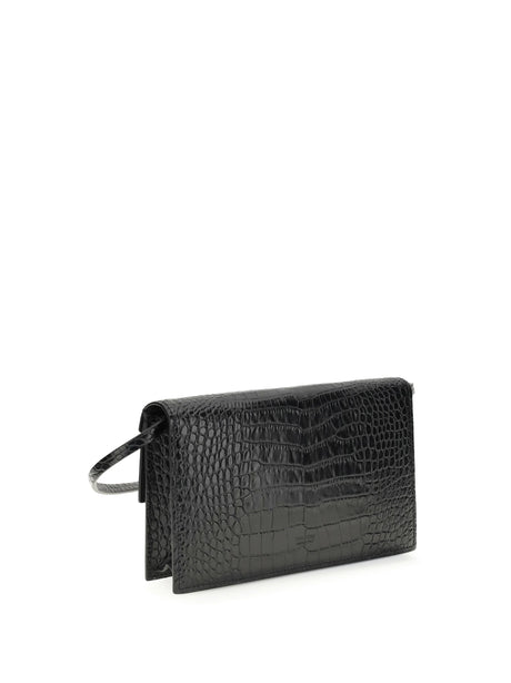 Tom Ford Crocodile Print Shoulder Bag - Black