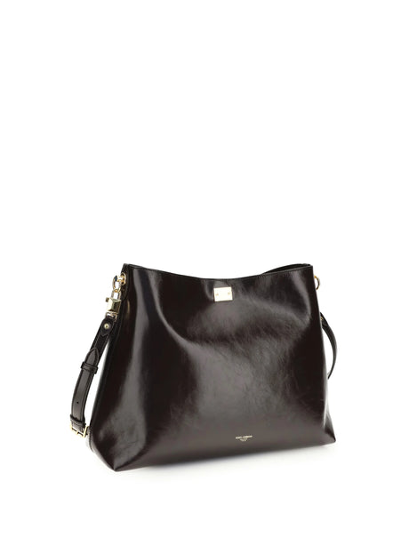 Dolce & Gabbana Large Vittoria leather Shoulder Bag - Cioccolato