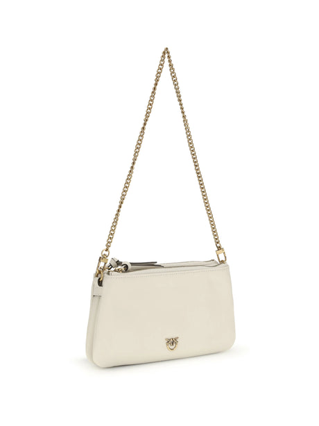 Pinko Mini Double Bag - White Seta-Antique Gold