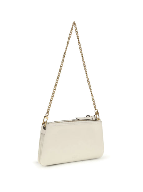 Pinko Mini Double Bag - White Seta-Antique Gold