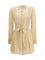 Self-Portrait Pleated georgette mini Dress - Tan