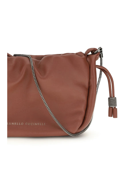 Brunello Cucinelli Bucket Mellow mini Shoulder Bag - Fire Brick