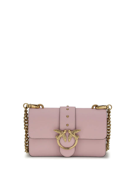 Pinko Love One small Shoulder Bag - Pink Light-Antique Gold