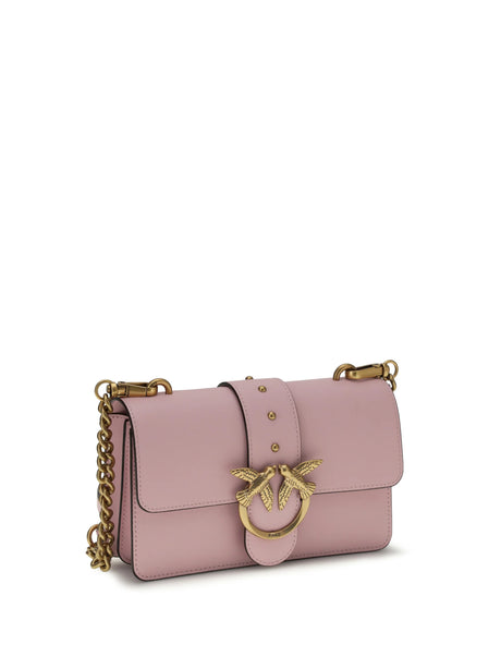 Pinko Love One small Shoulder Bag - Pink Light-Antique Gold