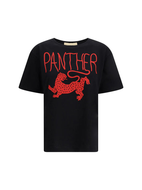 Valentino Printed Cotton T-Shirt - Black/Red