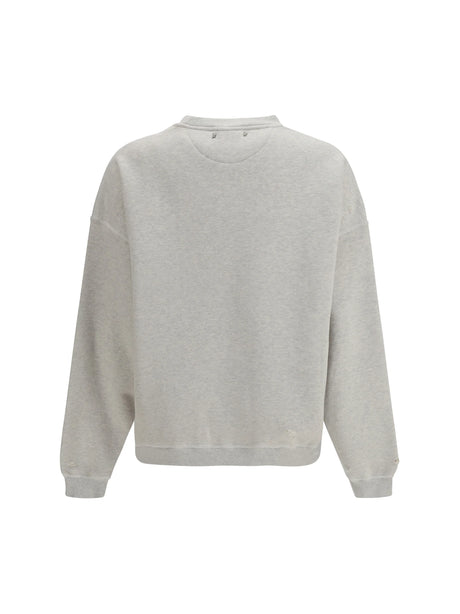 Golden Goose Sweatshirt crewneck in cotton with contrasting logo - Vintage Gray Melange