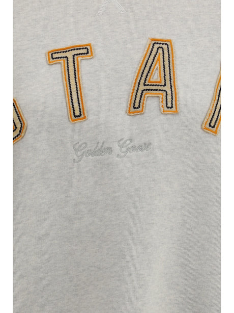 Golden Goose Sweatshirt crewneck in cotton with contrasting logo - Vintage Gray Melange
