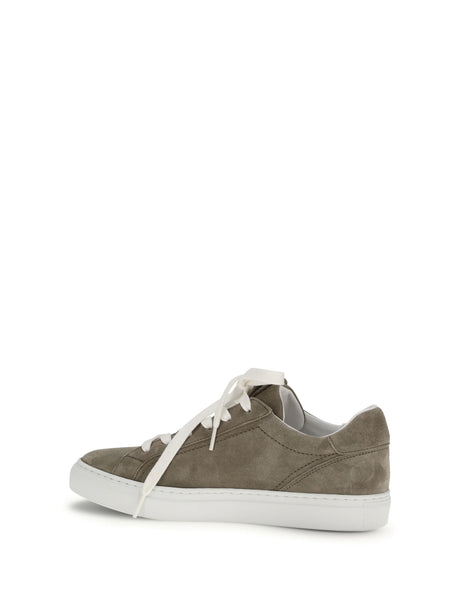 Brunello Cucinelli Suede Sneakers with Precious Loop - Safari