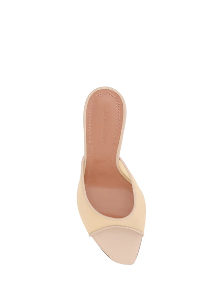 Amina Muaddi Alexa Slipper Sandals - Beige