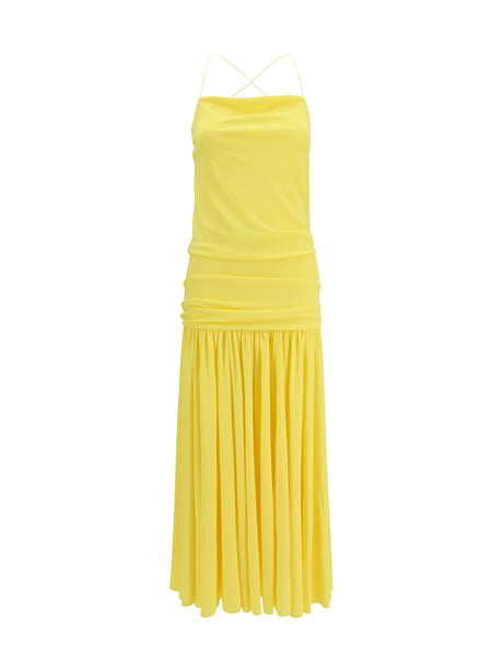 Jacquemus Pleated midi Dress - Yellow