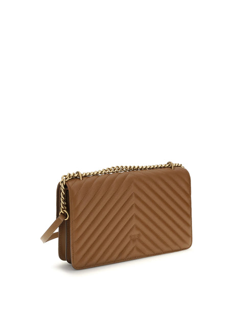 Pinko Love One Classic Shoulder Bag - Brown - Leone-Antique Gold
