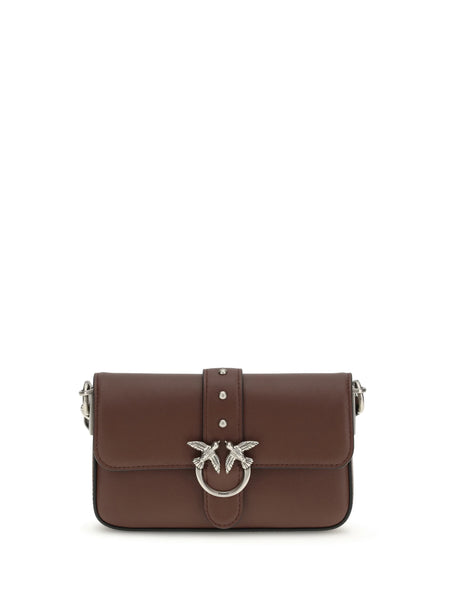 Pinko Baby Love Shoulder Bag - Burgundy Wine-Old Silver