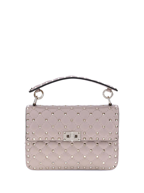 Valentino Garavani Medium Rockstud Spike Shoulder Bag - Poudre