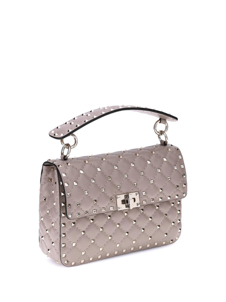 Valentino Garavani Medium Rockstud Spike Shoulder Bag - Poudre