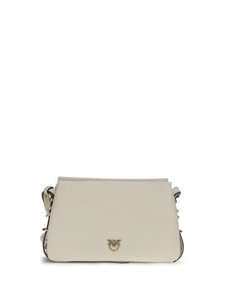 Pinko One Two Three mini Shoulder Bag - White Seta-Antique Gold