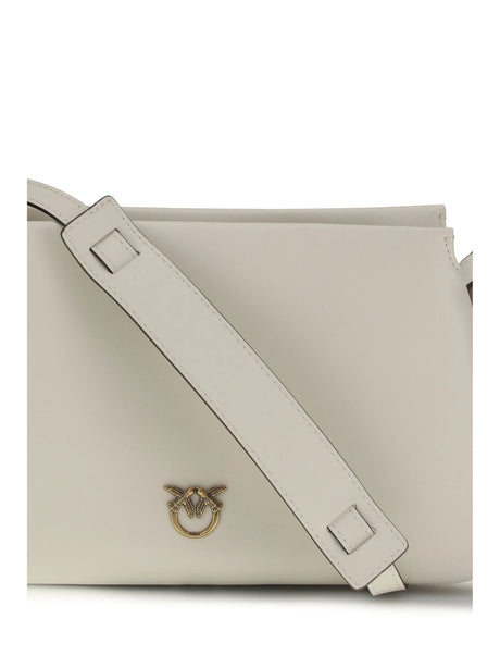 Pinko One Two Three mini Shoulder Bag - White Seta-Antique Gold