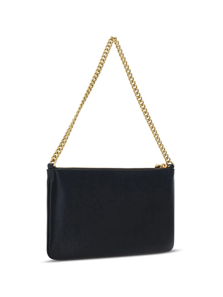 Pinko Leather Shoulder Bag - Black-Antique Gold