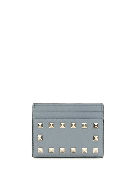 Valentino Garavani Rockstud Card Holder - Stone Grey