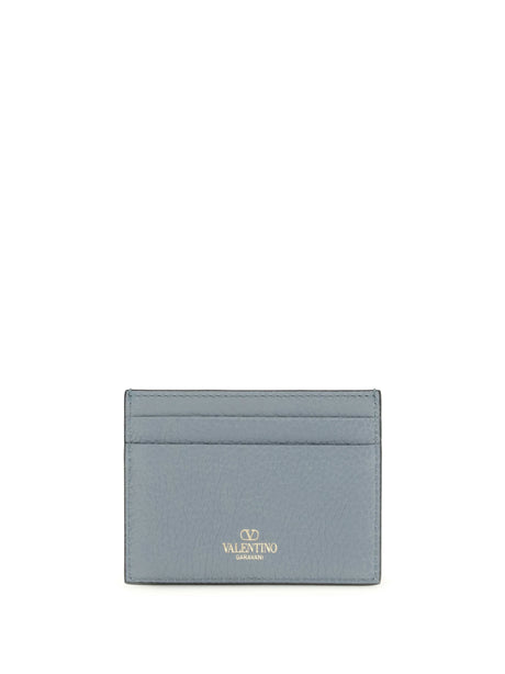 Valentino Garavani Rockstud Card Holder - Stone Grey