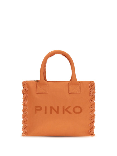 Pinko Canvas Tote Bag - Arancio Bruc.