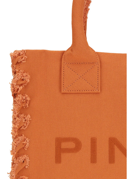 Pinko Canvas Tote Bag - Arancio Bruc.