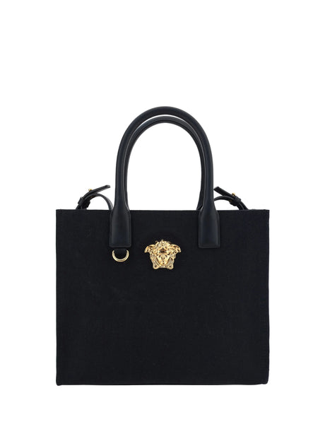Versace Cotton Shoulder Bag - Black Versace Gold