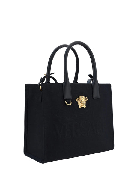 Versace Cotton Shoulder Bag - Black Versace Gold