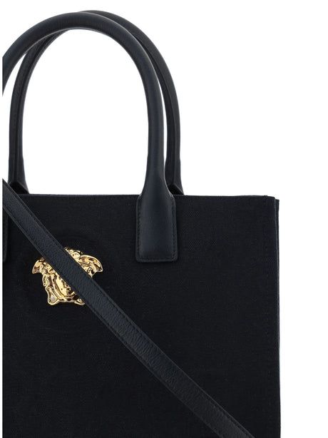 Versace Cotton Shoulder Bag - Black Versace Gold
