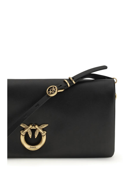 Pinko Love medium Clutch Bag - Black-Antique Gold
