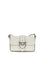 Pinko Mini Love Shoulder Bag - White Nembo-Old Silver
