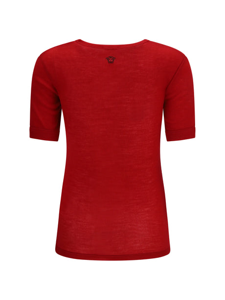 Versace Ribbed knit T-shirt - Lipstick Red