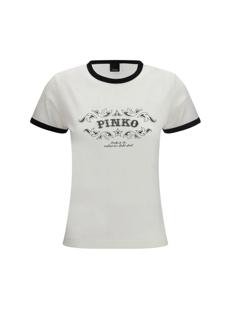 Pinko Imperia T-shirt Jersey Vintage - White/Black