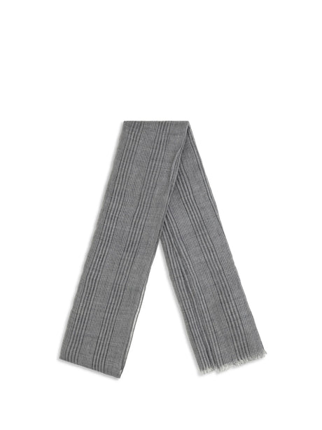 Brunello Cucinelli Linen Scarf with lurex details - Grigio+Argento