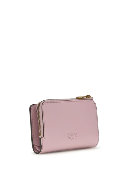 Pinko Zip Card Holder - Pink Light-Antique Gold