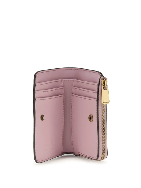 Pinko Zip Card Holder - Pink Light-Antique Gold