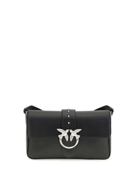 Pinko Love One Shoulder Bag - Black Limousine - Matt Silver