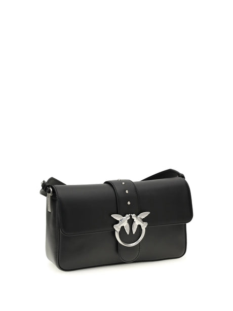 Pinko Love One Shoulder Bag - Black Limousine - Matt Silver