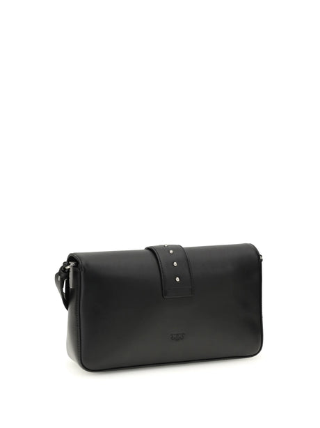 Pinko Love One Shoulder Bag - Black Limousine - Matt Silver
