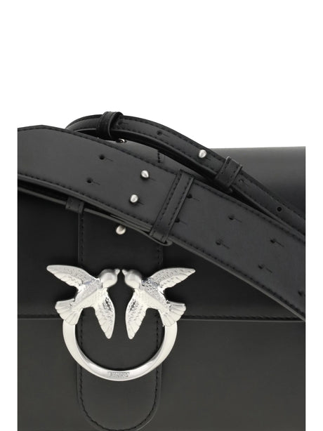 Pinko Love One Shoulder Bag - Black Limousine - Matt Silver