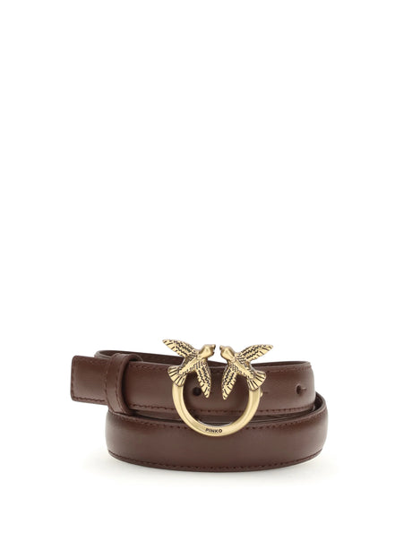 Pinko Love Berry Belt - Burgundy Wine-Antique Gold