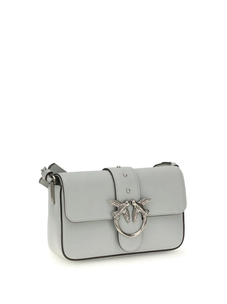 Pinko Mini Love Shoulder Bag - Grey Pearl-Old Silver