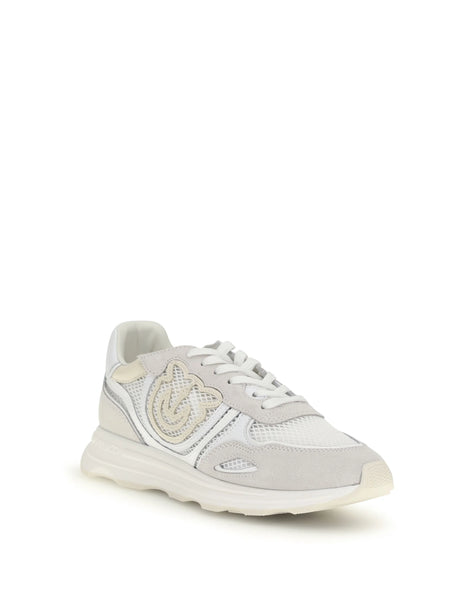 Pinko Leather Zoe Sneakers with mesh inserts - White