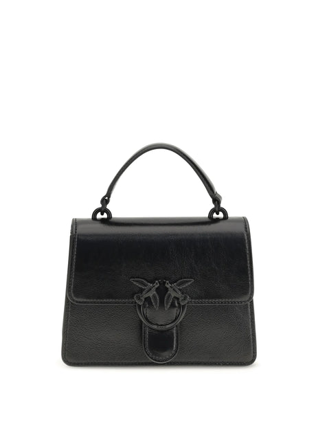 Pinko Shiny leather Love One Top mini Handbag - Black Limousine Block Color