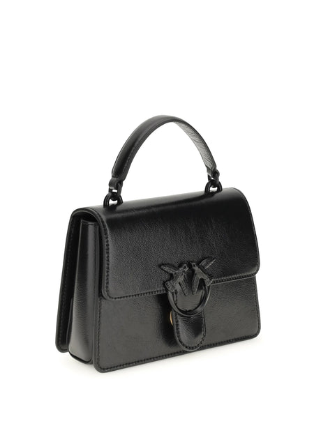 Pinko Shiny leather Love One Top mini Handbag - Black Limousine Block Color