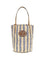 Valentino Garavani Striped raffia Bucket Bag - Natural/Light Blue/Natural Camel/Selleria