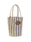 Valentino Garavani Striped raffia Bucket Bag - Natural/Light Blue/Natural Camel/Selleria