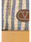 Valentino Garavani Striped raffia Bucket Bag - Natural/Light Blue/Natural Camel/Selleria