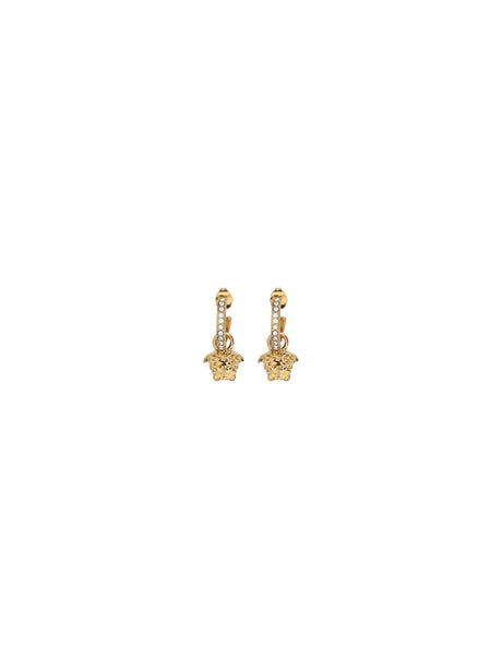 Versace Medusa head Drop Earrings - Versace Gold Crystal